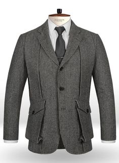 Add tactile yet contemporary style to your tailoring collection with Scottish style tweed jacket. Pair this design with a white collar shirt, grey trousers and black leather shoes for smart/casual cool. 
 
 Look Includes  Vintage Gray Macro Weave Tweed Fabric  Three Button Jacket Style  Notch Lapel  No Vent  Three Cuff Buttons   
 You can change the look during customization if required. 
 
 Lining: 100% Viscose; Dry Clean. Husband Outfits, Style Tweed Jacket, Waistcoat Style, White Collar Shirt, Scottish Style, Mens Wedding Attire, Tweed Pants, Scottish Fashion, White Collared Shirt