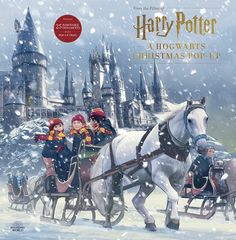 the hogwarts christmas pop album cover is shown with horses pulling a sleigh