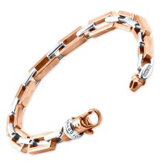 Men's high quality solid 14k white, yellow, rose gold or platinum bracelet is handmade in our USA factory.  The clasp is durable and meant to last a lifetime.  The bracelet measures 9" Classic Rose Gold Bracelets With Solid Link Construction, Modern Rose Gold Chain Bracelet With Rectangular Links, Modern Rose Gold Box Chain Bracelet, Rose Gold Link Bracelet With Solid Construction, Platinum Bracelet, Mens Gold Bracelets, Gold Models, Gold Bracelets, Mens Gold