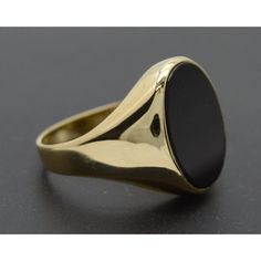 A Timeless Statement Piece! Our Elegant Real Solid 14k Yellow Gold 17mm Oval Close Black Onyx Signet Ring 6gr All Sizes Is The Perfect Way To Add A Touch Of Sophistication To Any Look. The Solid Gold Band And 6gr Weight Deliver Quality And Durability, While The Close Black Onyx Adds A Subtle Touch Of Drama. Available In All Sizes, This Ring Will Make An Unforgettable Impression. Specifications: Metal: Real 14k Yellow Gold (Stamped, 14k) Condition: Brand New Polished: Shiny Weight: 6.0 Grams Widt Gold Ring For Men, Unique Gold Rings, Onyx Signet Ring, Vintage Engagement Rings Sapphire, Mens Gold Rings, Solid Gold Band, 14k Gold Ring, Engagement Rings Sapphire, Gold Band