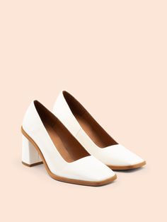 Maguire Lugo Leather Heeled Pumps - Cream In A Dark Place, Cream Pumps, Square Toe Shoes, Led Fashion, Perfect Heels, Patent Leather Heels, Rimini, Alicante, Leather Care