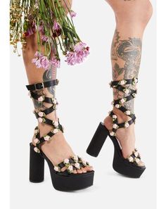 Sugar Thrillz Pixie Queen Lace Up Heels | Dolls Kill Glamorous Lace-up Platform Heels, Party Chunky Platform Lace-up Heels, Delicate Lingerie, Sugar Thrillz, Black Platform Heels, Snakeskin Heels, Glitter Heels, Punk Rock Fashion, Wrap Heels