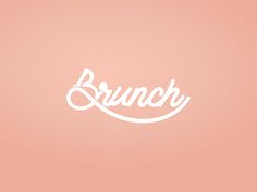 the word brunch written in white on a pink background