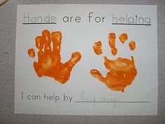 handprints are for helping i can help by