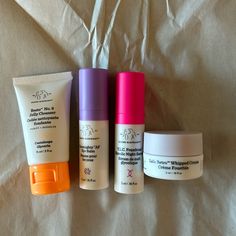 Fabulous Set Of Drunk Elephant Products In The Iconic Black And White Packaging With The Colorful Caps - Neon Orange, Fuchsia Pink, Purple, And Lilac - Love! New And Unused...Comes As-Is Without A Branded Box Or Pouch You Will Receive 4 Deluxe Minis: Beste No. 9 Jelly Cleanser 15 Ml/.5 Fl Oz Ceramighty Ap Eye Balm 5 Ml/.16 Fl Oz Tlc Framboos Glycolic Night Serum 5 M;/.16 Fl Oz Lala Retro Whipped Cream 5 Ml/.16 Fl Oz What A Great Set! Gift A Couple, Keep A Couple! New To Poshmark? Use This Code: Magicpear When You Register And Get $10 Off Your First Purchase! Black And White Packaging, Drunk Elephant Products, Lala Retro Whipped Cream, Jelly Cleanser, Drunk Elephant Skincare, White Packaging, M 16, Night Serum, Drunk Elephant