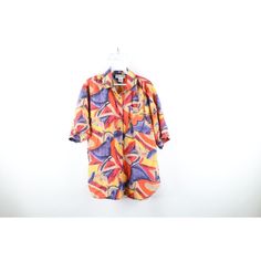 Vtg 90s Streetwear Womens Large Baggy Fit Rainbow Silk Short Sleeve Button Shirt Womens Button Shirt Baggy fit Womens size Large Measurements are: 24 inches underarm to underarm 29.5 inches top to bottom Multicolor Silk US Shipping is FREE Canada is $15 and International is $24 Check out my other items in my store! U853 90s Style Relaxed Fit Button-up Top, Multicolor Button-up Hawaiian Shirt, 90s Short Sleeve Tops With Button Closure, Oversized Multicolor Collared Shirt, Retro Oversized Multicolor Shirt, 90s Style Collared Shirt With Button Closure, Retro Multicolor Camp Shirt With Button Closure, 90s Style Summer Shirt With Button Closure, 90s Style Multicolor Short Sleeve Shirt