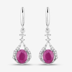 "Ruby Earrings, Ruby Gold Earrings, Ruby Dangle Earrings, White Gold Earrings, July Birthstone, Bridesmaid Earrings, Minimalist Earrings  Stand out from the crowd with these glittering dangle earrings! Their unique shape and can't-be-missed coloring are the perfect way to make your outfit pop! Made of genuine oval ruby gemstones, these have a total weight of 0.70 carats. The earrings are made of fine finish 14k white gold. Product Details:  14K White Gold Stone Details: Ruby Item Type: Earrings Ruby Gold Earrings, Earrings Stand, Earrings White Gold, Earring Stand, Ruby Earrings, White Gold Earrings, Gold Stone, Earrings Minimalist, Earrings White