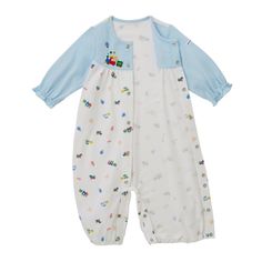 Lightweight bodysuit of highest quality. Bottom can be trousers with snap buttons as baby grows. Made in Japan. Blue Border, Baby Gift Sets, Loungewear Set, Bear Print, Baby Grows, 2 Way, Playsuit, Baby Gift, Ducks