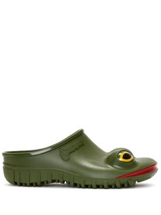 khaki frog face hand-painted design waterproof round toe slip-on style branded insole Frog Face, Insole Design, Luxury Outerwear, High Heel Rain Boots, Sandals Outfit, Shoe Boot Sandals, Jw Anderson, Boot Sandals, Mules Shoes