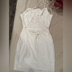 Windsor White Sparkly Dress In Size L. Typically I’m A Size M/L. This Fits Well And Is Perfect For A Bachelorette Party! White Holiday Mini Dress, White Mini Dress For Spring Holiday Party, White Summer Dress For Holiday Party, White Summer Dresses For Holiday Party, White Mini Dress For Summer Holiday Party, White Mini Dress For Holiday Party In Summer, White Mini Dress For Date Night Holiday, Chic White Dress For Holiday Party, White Dresses For Holiday Party Season