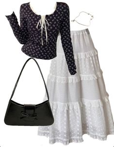 OOTD: Long Sleeve Tee + Maxi Skirt + Y2K Shoulder Bag Cutsey Outfits, Shoujo Girl, Y2k Shoulder Bag, Church Fits, Maxi Skirt Outfits, Skirt Y2k, Trendy Summer Outfits, Girly Outfits, Y2k Fashion