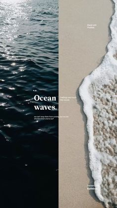 two different views of the ocean and sand