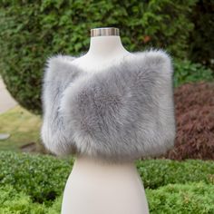 Gray faux fur wrap, silver faux fur stole, faux fur shawl, bridal wrap, wedding shrug, bridal shrug, faux fur cape, faux fur wrap  B012-gray This is a beautiful gray color faux fur bridal wrap shrug which is fully lined with fleece lining. It is made of the high imitation of real fox fur with darker tips. It's perfect for your wedding or other special occasions. There are 3 pairs of hook and eye closures for easy size adjustment. This wrap has 4 sizes, small, medium, large and XL. Small: 105cm l Real Fur Shawl, Wrap Shrug, Faux Fur Bridal Wrap, Wedding Shawls, Faux Fur Cape, Faux Fur Shawl, Bridal Shrug, Faux Fur Stole, Faux Fur Wrap