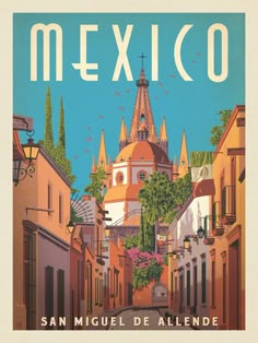 an image of a vintage travel poster from mexico