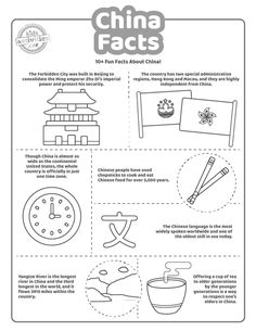 the chinese fact worksheet with pictures and instructions for children to learn about china