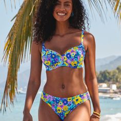 Hit the beach feeling fabulously floral! With supportive underwired padded cups and a bold retro-inspired floral print, you can feel super stylish and secure in the water – and out of it too! 

•	Lightly padded foam cups offer a smooth, rounded shape without adding extra volume 
•	Sweetheart neckline is great for those of us who like a little less coverage and an uplifted feel  
•	Underwired support to keep you feeling super secure 

Why not mix and match with the [Garden Disco Bikini](https://w Underwire Floral Print Swimwear For Sunbathing, Underwire Floral Print Swimwear For Beach Season, Floral Print Underwire Swimwear For Sunbathing, Underwire Floral Print Swimwear, Floral Print Underwire Swimwear, Underwire Floral Print Swimwear For Poolside, Floral Print Underwire Swimwear For Poolside, Underwire Floral Print Swimwear For The Beach, Multicolor Padded Swimwear For Beach Party