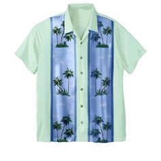 Whether you're on vacation or just enjoying a sunny day at home, this KS Island Printed Rayon Short-Sleeve Shirt will keep you cool and comfortable. You'll love the vibrant colors, its breezy open collar and the coconut button closures which give a nice tropical touch. Men Plus Size, Camp Shirt, Swimsuits For All, Camping Shirt, Mens Crew Neck, Mens Big And Tall, Big And Tall, Big & Tall, On Vacation