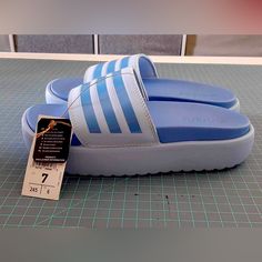 Brand New Addillettes, Blue Adidas Blue, Blue Adidas, Adidas Shoes, Adidas Women, New Color, Color Blue, Size 7, Adidas, Women Shoes