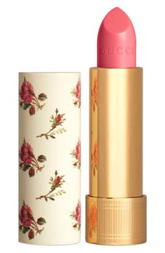 What it is: A sheer-finish lipstick that gives a luminous finish to lips, delivering a feeling of moisture and comfort with its lightweight texture.What it does: Inspired by vintage makeup, its packaging interweaves House motifs with contemporary codes, making a feminine statement with a pink rosebud print on ivory with a gold base, as if it came from a 1940s dressing table. How to use: Apply using the sharp end of the bullet to contour. 0.12 oz. Paraben-free; sulfate-free; phthalate-free; silicone-free Made in Italy Gucci Makeup, Cute Lipstick, Sheer Lipstick, Hey Gorgeous, Soft Aesthetic, Vintage Makeup, Soft Makeup, Sulfate Free, 2024 Vision