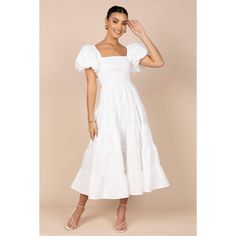 Petal And Pup Womens Annette Puff Sleeve Shirred Midi Dress : Target Style Midi Dress, Petal And Pup, Shower Outfits, White Midi, Shower Dresses, Usa Dresses, Mini Robes, Rock Design, Dresses By Length