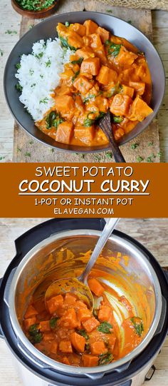 sweet potato coconut curry in an instant pot