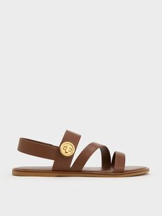 Dark Brown Yara Turn Lock Strappy Sandals | CHARLES & KEITH Charles Keith, Strappy Sandals, The Office, Open Toe, Dark Brown, Embellishments, The Beach, Turn Ons, Sandals