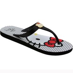 $42 Hello Kitty Flats Shoes Womens Zoe (Black) Sandal Fashion Flip Flop Non-slip Black Jelly Sandals For The Beach, Black Beach, Kitty Stuff, Hello Kitty Sanrio, Flip Flops Style, Sandal Shoes, Beach Sandals, Sandal Fashion, Say You