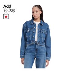 in stock Cropped Denim, Tommy Jeans, Denim Jacket, Pick Up, In Store, Buy Online, Women Jeans, Flag, Free Shipping