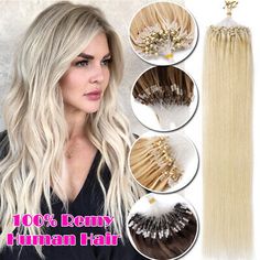 ad eBay - Micro Ring Loop Tip 100% Remy Human Hair Extension Straight Micro Bead Link Hair - Buy Now, click the link (eBay) Real Hair Extensions, Ombre Hair Extensions, Ombre Blonde, 100 Remy Human Hair, Remy Human Hair Extensions, Real Hair, Blonde Ombre, Styling Products, Wigs Hair Extensions