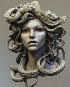 Mythical Creatures Art Mythology, Medusa Portrait, Greek God Tattoo, New Halloween Costumes, Anatomy Sculpture, God Tattoos, Drawing Cartoon Faces, Medusa Tattoo