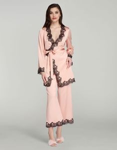 Amelea Pyjama Trousers in Pink | Agent Provocateur All Lounge & Nightwear Bridal Nightwear, Pyjama Trousers, Delicate Lingerie, Long Slip, Pink Pajamas, Pyjama Bottoms, Lace Decor, Designer Lingerie, Bridal Lingerie