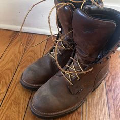 Lightly Used, Soles Look Brand New Rustic Work Boots With Vibram Sole And Round Toe, Rustic Work Boots With Vibram Sole, Red Wing Shoes, Wing Shoes, Men Formal, Shoes Brown, Red Wing, Cool Boots, Red Wings