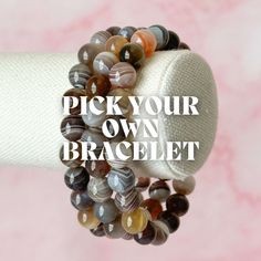 🚚 Use the code "FREESHIP" to enjoy free shipping on US orders of $100+ Natural Botswana Agate 8mm Bracelet, Bracelet Length 7", Small, VVC36 Bracelet Info: 🤎 8mm-8.9mm Natural Botswana Agate Beads, AAA Grade 🤎 Clear Elastic Cord & Jewelry Glue Cord Jewelry, Botswana Agate, Agate Bracelet, Agate Beads, Gemstone Healing, Botswana, Crystal Bracelets, Round Beads, Favorite Jewelry