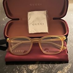 Gucci Glasses Designer Anti-reflective Sunglasses, Designer Anti-reflective Glass Sunglasses, Designer Glass Sunglasses With Anti-reflective Coating, Gucci Designer Clear Sunglasses, Designer Gucci Clear Sunglasses, Formal Gucci Sunglasses With Glass Lenses, Designer Formal Glass Sunglasses, Designer Anti-reflective Sunglasses For Formal Occasions, Designer Anti-reflective Sunglasses For Formal Events