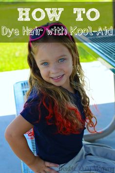 How To Dye Your Hair With Kool-Aid Kids Hair Color, Dipped Hair, Ombre Blond, Dip Dye Hair, New Hair Do