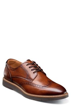 Brogue perforations and wingtip styling add timeless sophistication to a leather derby set on a cushioned footbed and flexibe rubber sole. Lace-up style Cushioned footbed Leather upper/textile lining/rubber sole Imported Up Styles, Cognac, Derby, Rubber Sole, Leather Upper, Nordstrom, Lace Up, Lace, Leather