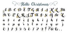 the font and numbers are decorated with christmas decorations