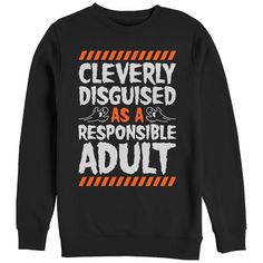 Funny Black Slogan Sweatshirt, Funny Black Sweatshirt With Slogan, Black Funny Slogan Sweatshirt, Funny Black Winter Sweatshirt, Zombie Shirt, T Shirt Company, Costume Shirts, Chin Up, Ghost Shirt