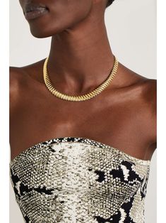 ANITA KO Zoe 18-karat gold choker Yellow Gold Choker Necklace For Evening, Anita Ko, Raffia Bag, Ballet Pumps, Everyday Necklace, Gold Choker, Ski Wear, Everyday Wardrobe, Denim Fashion