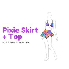 PDF pattern and instructions. Includes A0 and letter files. Please contact me with any questions on the instructions. Miniskirt Pattern Sewing, Rave Sewing Patterns, Rave Diy, Rave Skirt, Rave Dress, Rave Bodysuit, Pixie Skirt, Sew Baby, Rave Fits