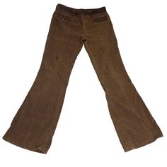 Male Slacks Brown 70s Corduroy Bellbottoms Scovall Zip Flare Jeans Size 34x32 Brand: Male Slacks Jeans Department: Mens Size: 34x32 Color: Brown  Style: Jeans Closure: Button & Zip Fly Fit: Regular Pattern: Solid Condition: Pre-Owned Features: - Scovall zipper  - Bellbottoms - Button & zip fly closure - Flared - Machine washable Approximate measurements: Inseam 32" Waist 34" Please see the photos for complete details. Let me know if you need any help. Thank you! 70s Corduroy, Bellbottom Pants, Mens Slacks, Brown Style, Bell Bottom Pants, Style Jeans, Brown Fashion, Mens Bottom, Bell Bottoms