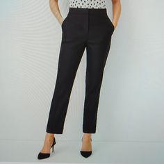 Never Worn. New With Tags. Petite High Waist Ankle Pants In Linen Blend. Zip Front With Hook Closure. Front And Back Pockets. Color: Black Size: 6p Elegant Cropped Leg Dress Pants For Work, Elegant Cropped Leg Workwear Pants, Elegant Black Career Bottoms, Elegant Cropped Leg Pants For Business Casual, Elastane Cropped Leg Pants For Workwear, Elegant Cropped Leg Business Casual Pants, Chic Black Career Bottoms, Black Career Bottoms, Elegant Ankle-length Career Bottoms