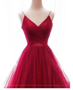 Custom size and custom color are available, there is no extra payment for custom size or custom color. Product Information: Dress Number: #3TR5, Material: Tulle, Silhouette: A-line Color: Wine Red, Hemline: Floor Length, Back Details: Lace-up Delivery times: Processing time: 2-3 weeksShipping time: 3-5 working days Rush Order Rush order service is available. For rush order, you can receive your order in 2 weeks. Custom Measurements For custom size, please leave us the following measurements in t Elegant V-neck Tulle Mini Dress, Red V-neck Evening Dress For Prom, Red Tulle Dress For Gala, Red Tulle Dress With Sweetheart Neckline, Red V-neck Wedding Dress, V-neck Tulle Evening Dress, Red Mini Dress With Spaghetti Straps And Fitted Bodice, Red Prom Dress With Spaghetti Straps, Red Spaghetti Strap Dress For Prom Season