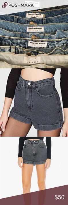 American Apparel Denim High Waisted Shorts American Apparel Denim High Waisted Shorts NWOT American Apparel Shorts Jean Shorts Washed Black Denim Bottoms With Built-in Shorts, Trendy Gray Summer Jeans, High Waist Black Jean Shorts With Belt Loops, Washed Black Bottoms With Built-in Shorts, Gray Short Leg Bottoms For Spring, Trendy Dark Wash High Waist Shorts, Trendy High Waist Dark Wash Shorts, Casual Gray Jean Shorts For Spring, Casual Gray Denim Shorts