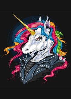 an image of a unicorn with colorful hair