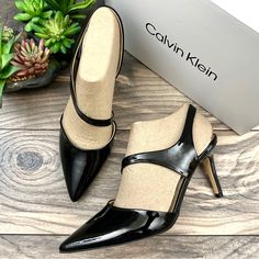 Nib Calvin Klein Geena2 Asymmetrical Strap Slip On Black Patent Pump Heels 8m New In Box* Women’s Us 8m Heel Height: 3 1/4 In. Detailed Description Is Provided In One Of The Photos. * I Have Multiple Pairs Of These. All New In Box. The Pair You Receive Might Not Be The Exact Ones Shown In The Photos. :: Orders Are Shipped The Same Or The Next Business Day Excluding Sat & Sun. Mq-2301-024/1623 Modern Calvin Klein Heels For Evening, Calvin Klein Modern Evening Heels, Calvin Klein Ankle Strap Heels With Wrapped Heel, Fitted Open Toe Calvin Klein Heels, Sleek Calvin Klein Heels For Party, Fitted Kitten Heels With Wrapped Heel, Calvin Klein Ankle Strap Heels With 4-inch Heel, Modern Calvin Klein Heels With Heel Strap, Modern Calvin Klein Ankle Strap Heels