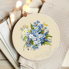 Cross stitch design two PDF files Pattern Keeper Compatible The "Forget Me Not" Pattern PDF is the perfect addition to your happy and fun Easter, Spring decor. This instant download features a gorgeous blue flower design that combines the charm of  love and hearts. With this pattern, you can create a beautiful cross stitch piece that will surely become a conversation starter or a thoughtful gift. - Finished size:13.75 x 13.75'" inch  - Grid size: 220 x 220 stitches crosses (for canvas Aida 16 ) Cross Stitched Flower Patterns, Cross Stitch Cosmos Flower, Cross Stitch Art Floral, Forget Me Not Cross Stitch Pattern, Cross Stitch Kits For Sale, Riolis Cross Stitch, Summer Cross Stitch, Flowers Cross Stitch Pattern, Flowers Cross Stitch