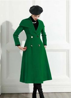 ✿ Material: Wool blend ✿ Please refer to the measurement table included in the pictures to choose your correct size.✿ Kindly pay attention to the i Curtains Blowing, Green Coat Outfit, 2023 Mood, Middleton Style, Coat Women Fashion, Spring Coat, Work Place, Green Coat, Woolen Coat