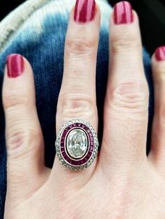 Art Deco Ruby Engagement Ring, Art Deco Oval Ring, Art Deco Ruby Ring, Oval Art Deco Engagement Ring, 1920 Art, Art Deco Diamond Ring Engagement, Oval Diamond Engagement, Engagement Rings Affordable, Oval Diamond Engagement Ring