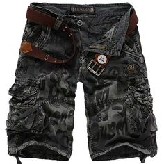 Fabric:95% Cotton; Gender:Men's; Style:Military,Basic; Occasion:Daily; Age Group:Adults; Details:Belt Not Included; Fit Type:Regular Fit; Waistline:Mid Waist; Pattern:Camo / Camouflage; Design:Multi Pocket; Special Size:Asian Size; Pants Type:Cargo Shorts,Hiking Shorts; Front page:FF; Listing Date:03/26/2019; Hips:null; Length:; Waist:; Listing Year:2019; Fit US Size:; Fit UK Size:; Fit EU Size:; Standard Size:null; Pants Length:Knee Length; Fit Number Size:null; products source:supplier Outfit Herren, Military Shorts, Camouflage Jeans, Rock Style Clothing, Black Pants Men, Look Retro, Camo Cargo Pants, Hiking Shorts, Work Shorts